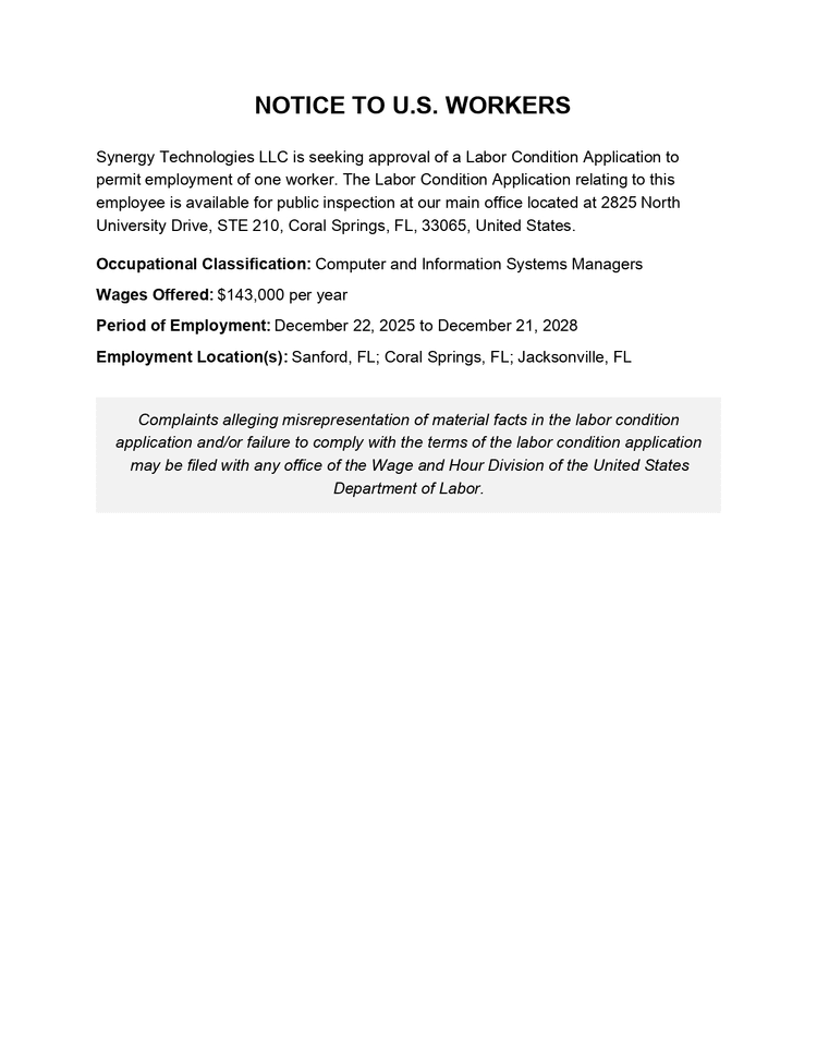 Notice Of Posting – IT Delivery Director